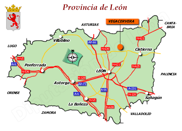 Mapa de la provincia de León